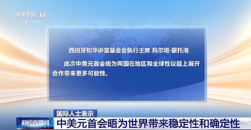 视频丨国际人士:中美元首会晤为世界带来稳定性和确定性