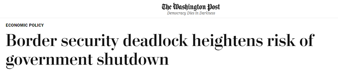【世界说】美媒:因边境安全拨款争论不下 美国联邦政府多个部门恐在一周内“停摆”